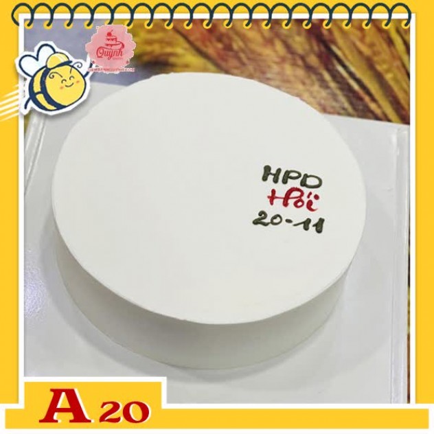 giới thiệu tổng quan Bánh kem sinh nhật đơn giản A20 màu trắng ghi chữ ở góc cực bá đạo và sáng tạo