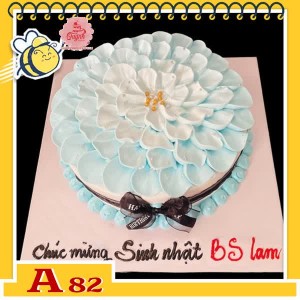 Bánh kem sinh nhật đơn giản A82 đóa hoa ngàn cánh lộng lẫy