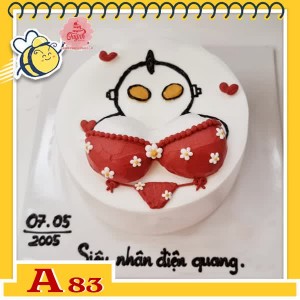 Bánh kem sinh nhật đơn giản A83 siêu nhân điện quang dzú to
