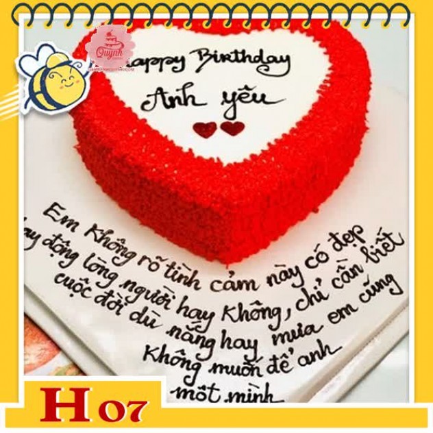 giới thiệu tổng quan Bánh kem tặng người yêu H07 trái tim đỏ trắng ngọt ngào cùng lời tâm sự chân thành tha thiết siêu lãng mạn