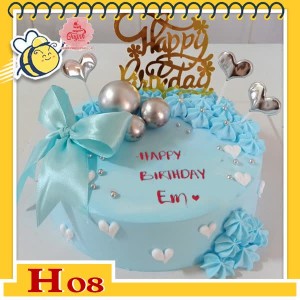 Bánh kem tặng người yêu H08 đơn giản với màu xanh ngọc của hi vọng pha chút nữ tính đáng yêu