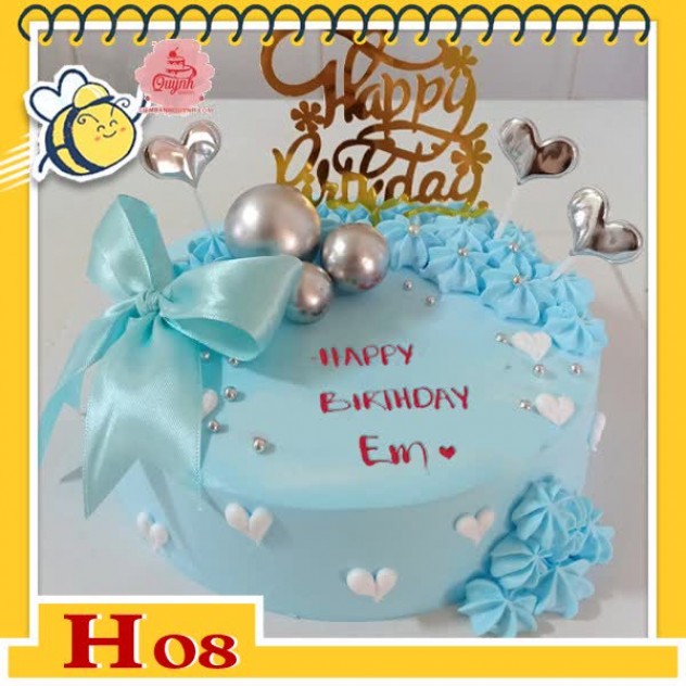 giới thiệu tổng quan Bánh kem tặng người yêu H08 đơn giản với màu xanh ngọc của hi vọng pha chút nữ tính đáng yêu